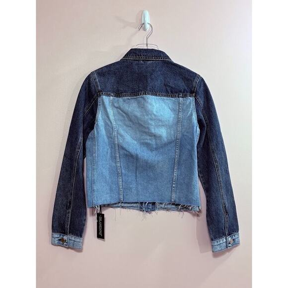 Blanc NYC Two Tone Cropped Demin Jacket Size Small NWT - Picture 2 of 5